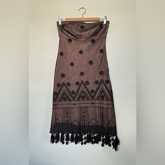 TOCCA Women’s Black Sleeveless Sheer Polka Dot Pattern Wool Blend Dress Size 4 - Picture 16 of 16